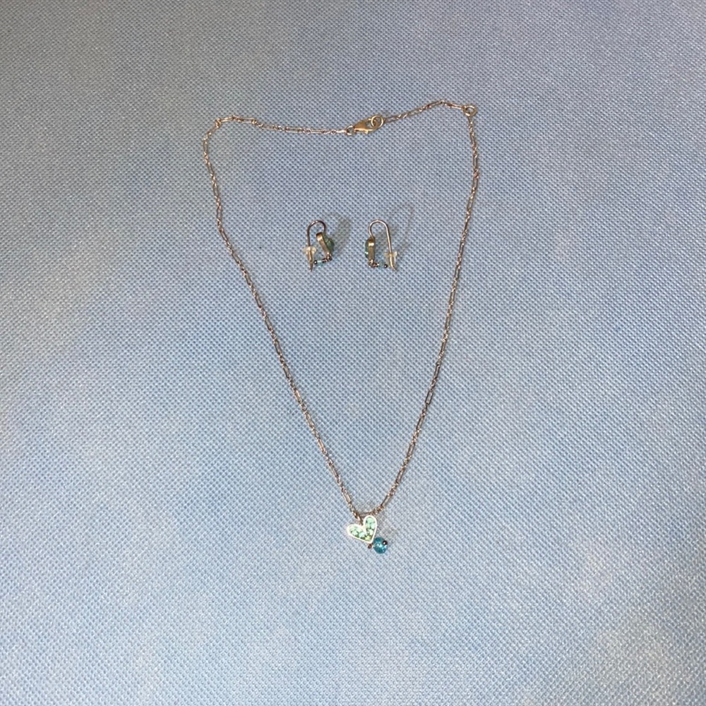 Cut glass earring and necklace set